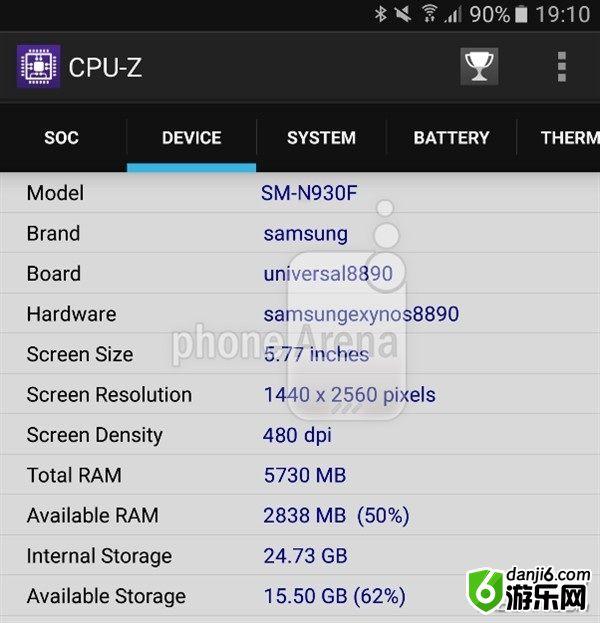 三星Galaxy Note 6配置曝光 6GB内存或搭载安卓7.0