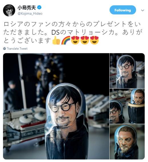 来自战斗民族的亲切问候 小岛收到《死亡搁浅》版俄罗斯套娃礼物