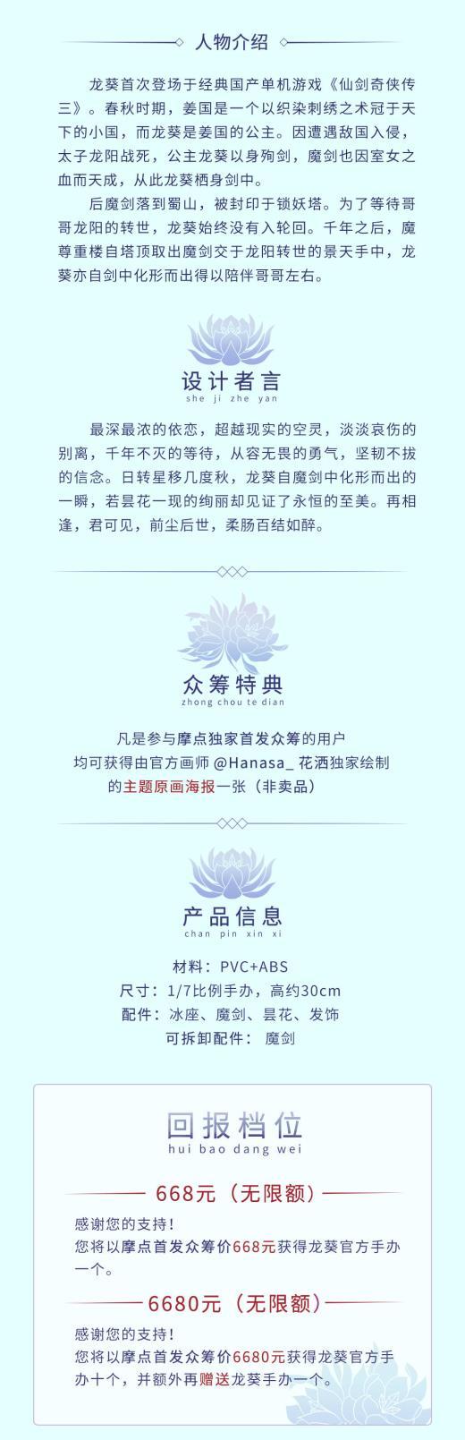 《仙剑奇侠传》龙葵手办众筹成功 3天达成150万目标