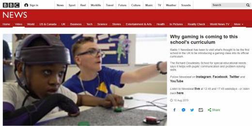 BBC专访英国开设游戏课程学校:游戏加速社会融合