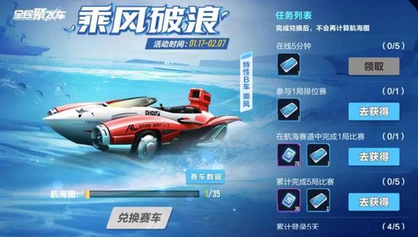 累计35个航海图可得的特性B车叫什么