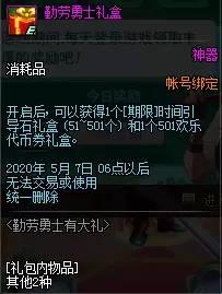 DNF勤劳勇士有大礼活动