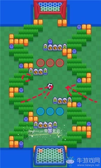 荒野乱斗足球模式弯曲竞技场地图攻略_1 《荒野乱斗》足球模式弯曲竞技场地图攻略