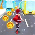圣诞公主跑步冲浪