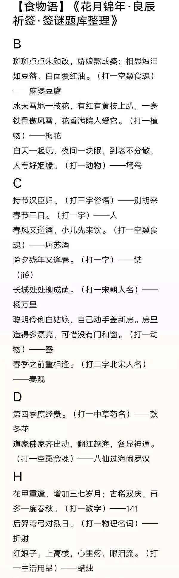 食物语良辰祈签谜底答案是什么 良辰祈签签谜答案大全图片2