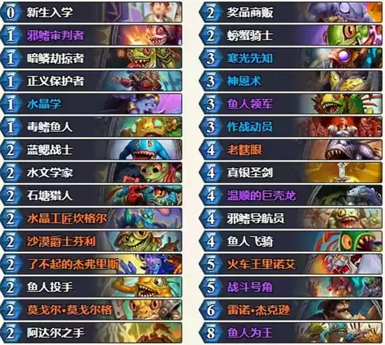 炉石传说狂野T1卡组详情一览 炉石传说狂野T1卡组详情一览