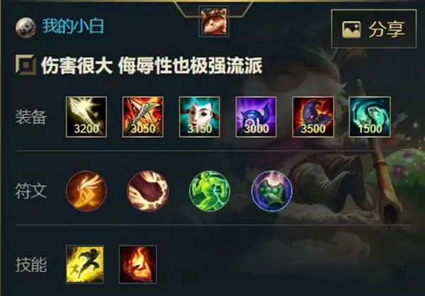 《英雄联盟手游》迅捷斥候提莫出装天赋介绍