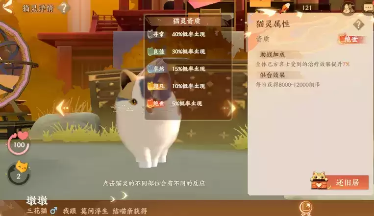 忘川风华录猫灵资质排行一览