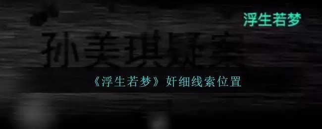 《孙美琪疑案：浮生若梦》三级线索——奸细