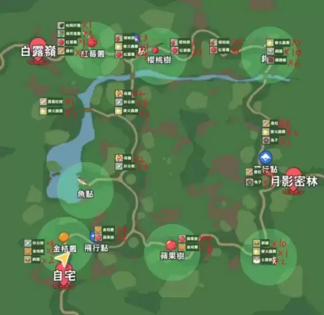 小森生活朝晖森林资源分布大全分享