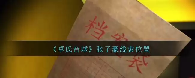 《孙美琪疑案:卓氏台球》四级线索——张子豪