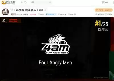 虎牙PCL：决赛圈逆天二打四，4AM单日豪取两鸡打响周决开门红