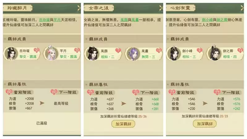 《云端问仙》仙缘属性羁绊效果介绍