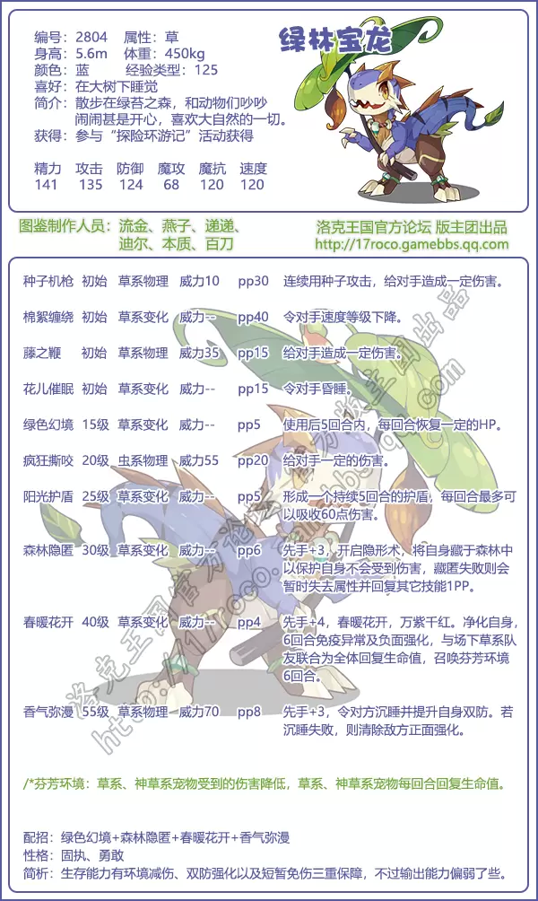 《洛克王国》绿林宝龙图鉴