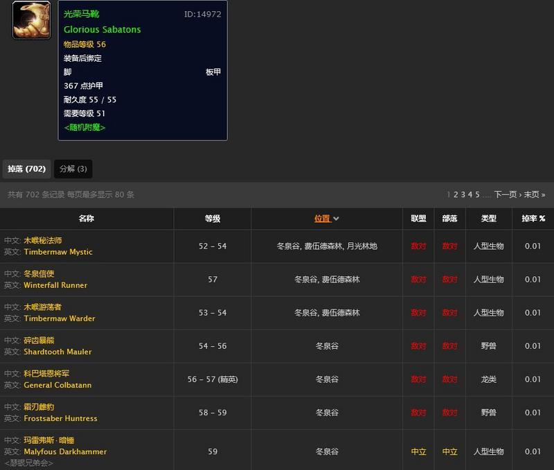 光荣套装列表及出处