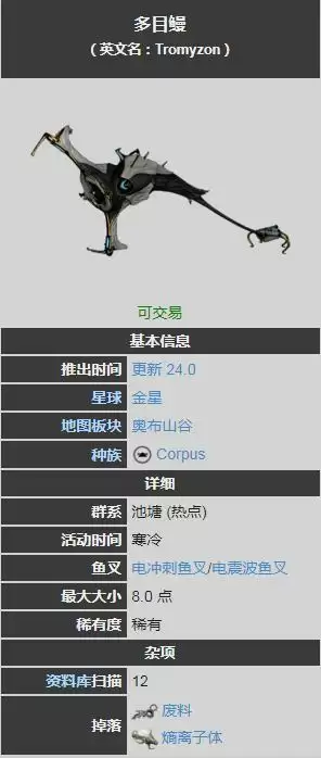 warframe多目鳗在哪钓