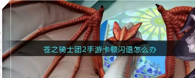 苍之骑士团2手游卡顿闪退怎么办