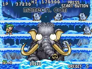 街机游戏 跳跃战斗原始人 克隆版