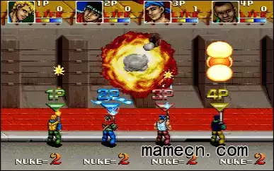 街机游戏 霹雳神兵 雷霆地带 闪电区域4人美版