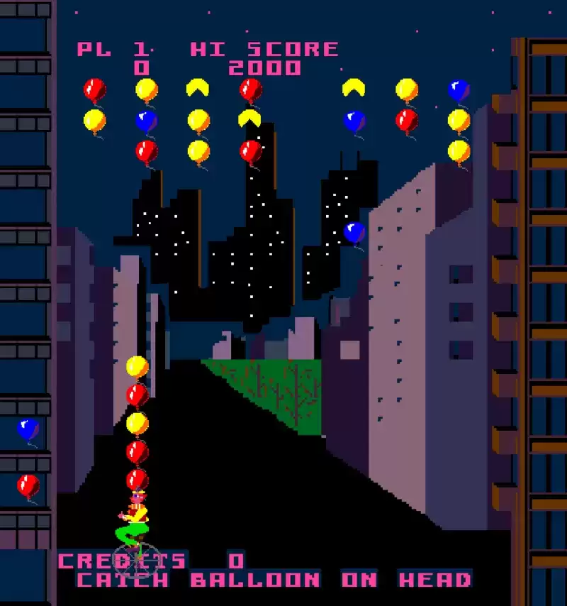 单轮车接汽球街机游戏