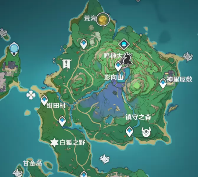 《原神》2.0稻妻地灵龛地图分布图分享