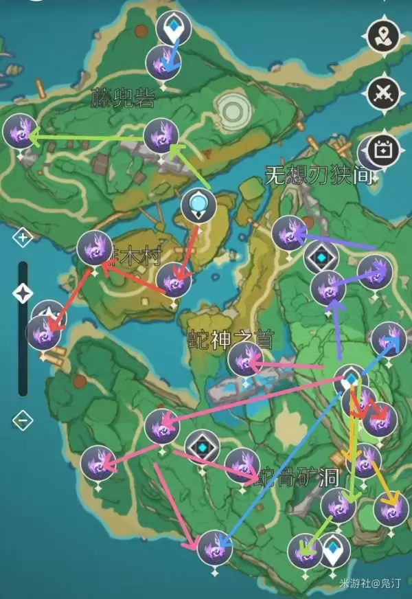 《原神》八酝岛雷神瞳收集路线一览