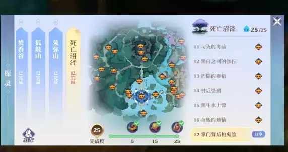 《梦幻新诛仙》死亡沼泽探灵位置汇总分享