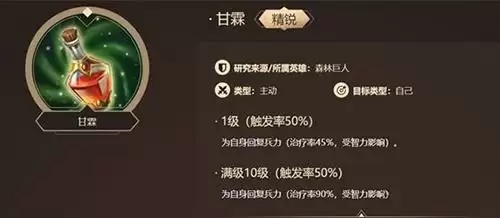 洪荒文明甘霖技能怎么样