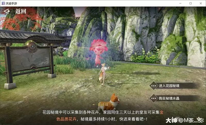 天谕手游花园秘境白嫖攻略