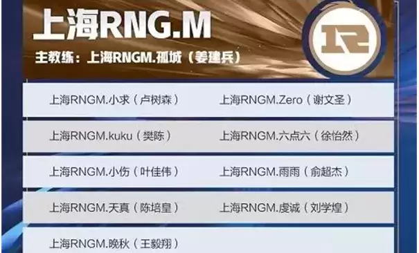 《王者荣耀》rngm战队成员一览2021