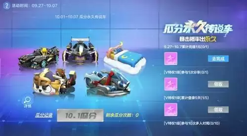《跑跑卡丁车》手游瓜分永久传说车活动