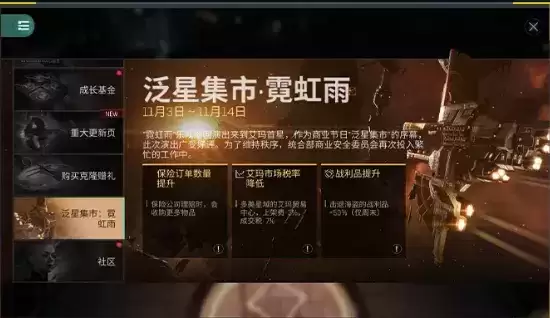 EVE手游泛星集市霓虹雨活动