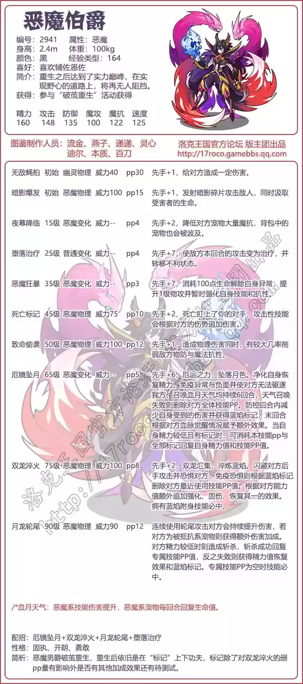 《洛克王国》恶魔伯爵技能搭配推荐