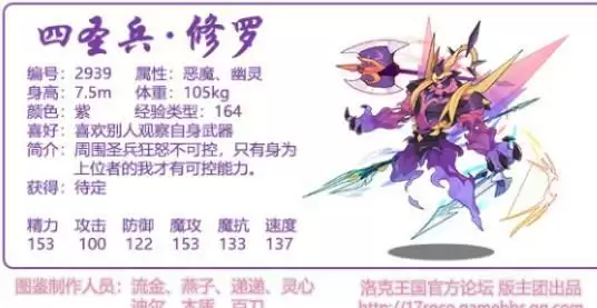 洛克王国四圣兵修罗技能表分享