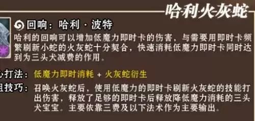 哈利波特魔法觉醒哈利火灰蛇怎么搭配1