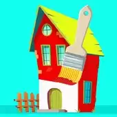 快乐的房屋油漆匠