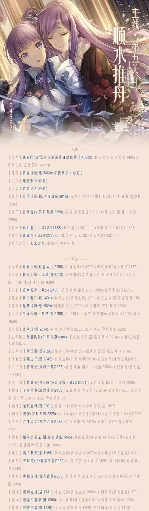 《奇迹暖暖》第二卷15-5顺水推舟高分搭配攻略