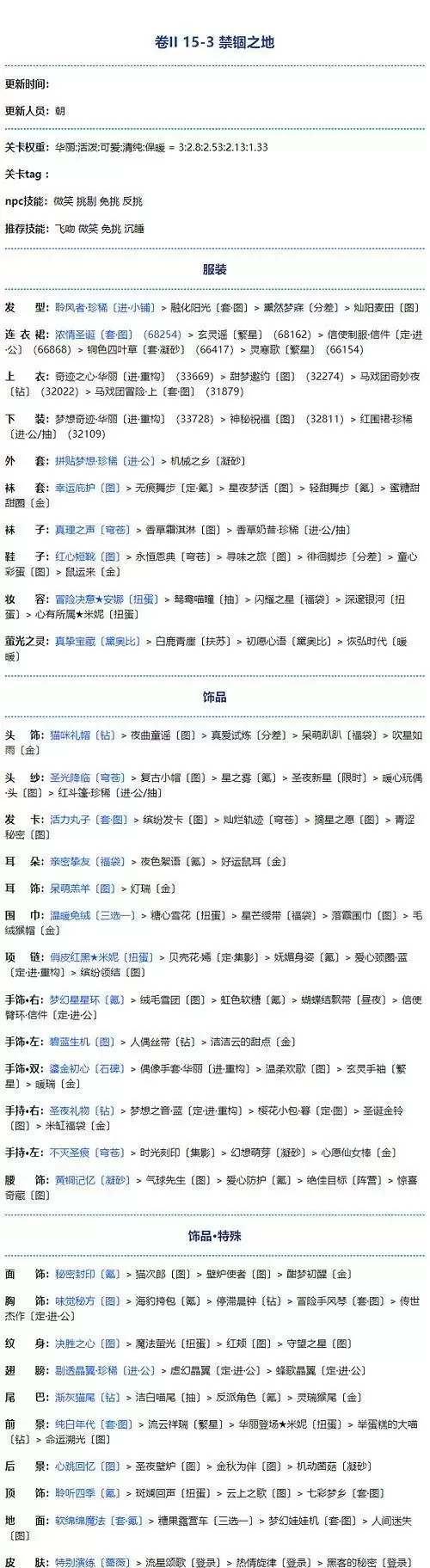 《奇迹暖暖》第二卷15-3禁锢之地高分搭配攻略