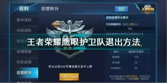 王者荣耀怎么退出鹰眼护卫队 王者荣耀鹰眼护卫队退出方法