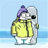 像素北极熊滑雪