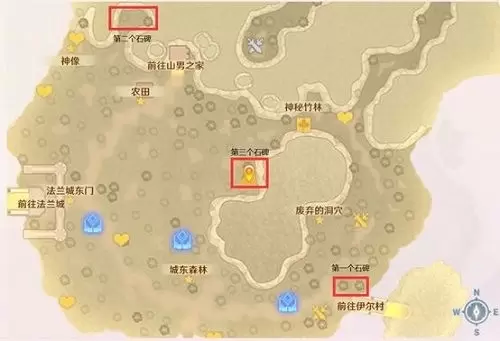 魔力宝贝法兰城东郊石碑坐标