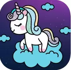 独角兽着色书闪光