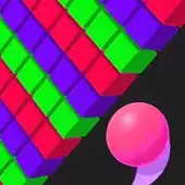 彩色球撞碎3D