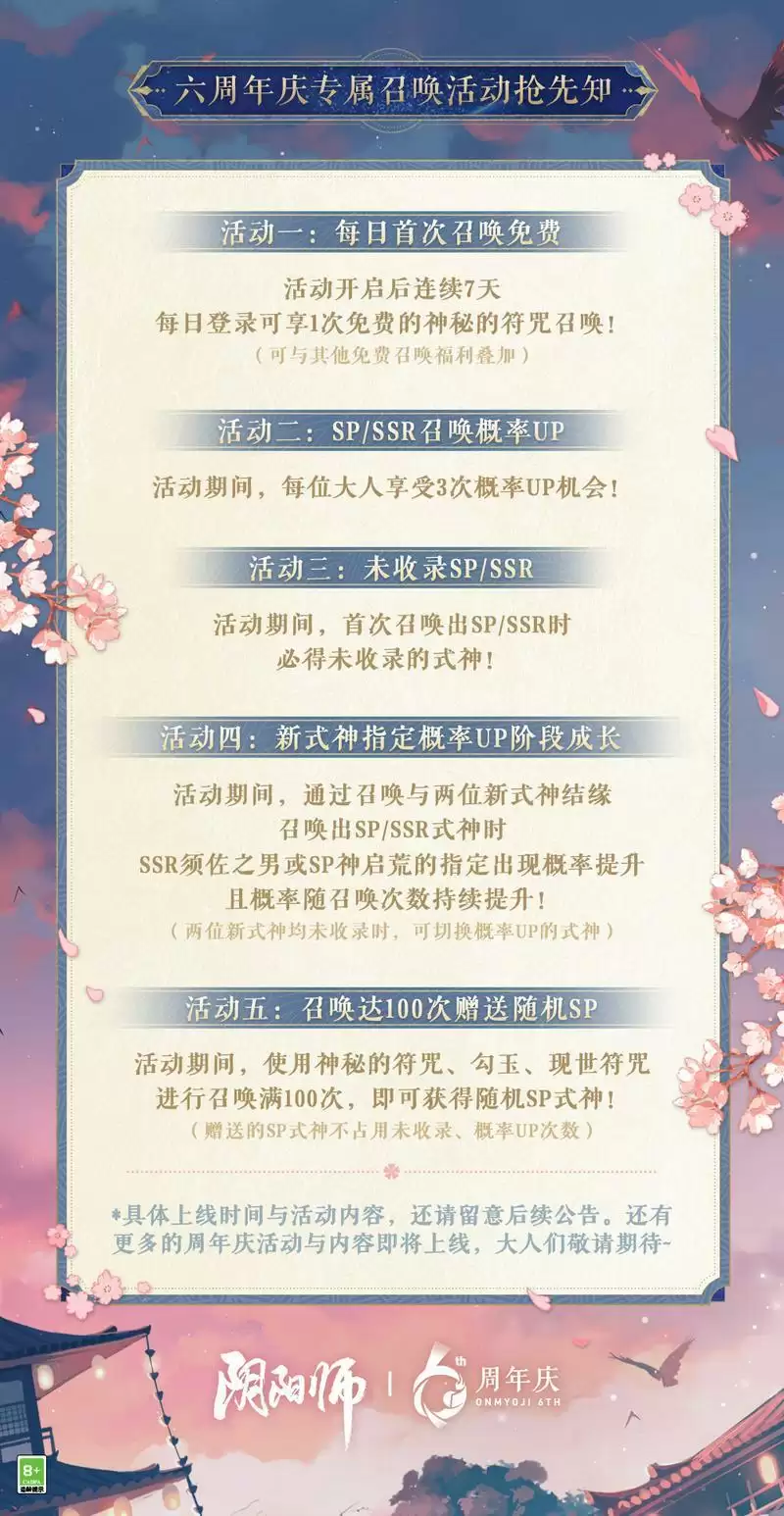 《阴阳师》六周年庆&新式神情报奉上，新区即将开启