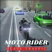 拥挤交通中的摩托车手Moto Rider