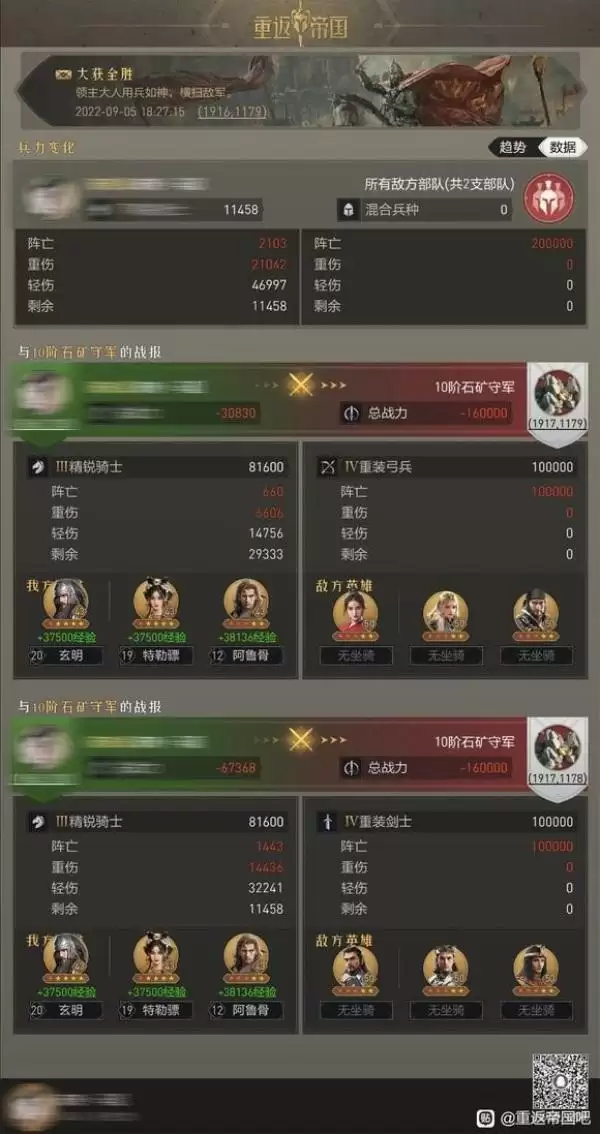 《重返帝国》李广阵容大盘点，速速来抄作业