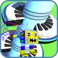 螺旋3D像素钢琴砖