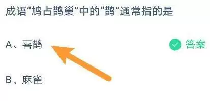 成语鸠占鹊巢中的鹊通常指的是