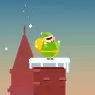 圣诞老人房顶跑手机