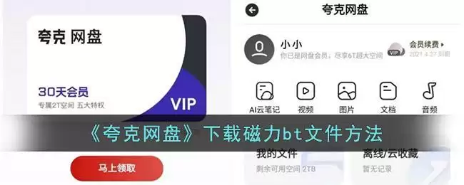 《夸克网盘》下载磁力bt文件方法